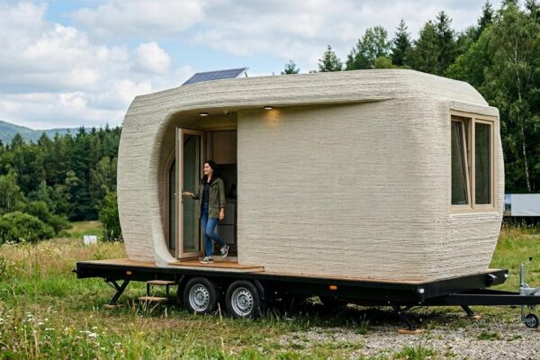 Nowość w Budownictwie: Pierwszy na Świecie Mobilny Dom Wydrukowany w 3D z Recyklingowanych Butelek
